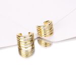14K Gold Plated CZ Clip-On Earrings for Women - Image 4