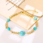 14K Gold Turquoise Bead Bracelet – Minimalist Luxury - Image 6