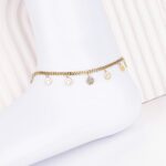14K Gold Plated Waterproof Smile Anklet for Women - Image 2