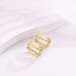 14K Gold Oval Huggie Earrings – Trendy Medium Hoop - Image 5