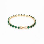 18k Gold Plated Tennis Bracelet Gift Princess Cut Red Green Blue Black Color Small Zircon Pulsera - Image 5
