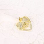 14k Gold Plated Zirconia Pave Heart Pendant – Large Ice Out Pendant for Women - Image 4