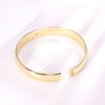 14k Gold Fashion Jewelry - Shiny Hypoallergenic Minimalist Arc Bangle - Image 5