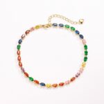 14K Gold Plated Zircon Tennis Anklet for Women - Image 5