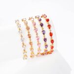 Bracelet 14K Gold Plated Heart Zircon