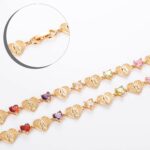 18k Gold Virgin Mary Bracelet with Multicolor Zirconia - Image 4