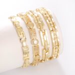 14K Gold Plated Tennis Bracelet – Hollow Maze Design