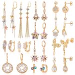 18K Tricolor Dangle Earrings – Minimalist Luxury - Image 3