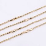14K Gold Copper Link Rope Chain Necklace – Chunky Hip Hop Twist 22''-26'' - Image 4