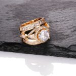 18K Gold Plated Zircon Finger Ring – Minimalist Luxury - Image 2