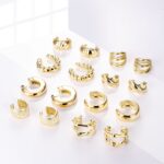 14K Gold Plated Twisted Ear Cuff – Minimalist Clip Earrings for Women