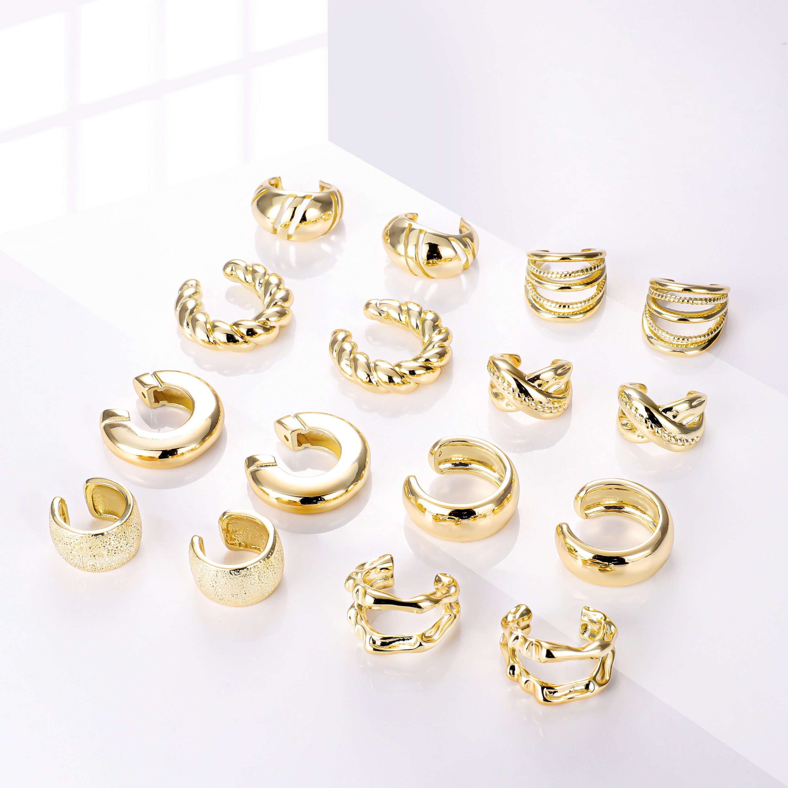 H8f5f465948b14fc48a5a058eae2688b 14K Gold Plated Twisted Ear Cuff – Minimalist Clip Earrings for Women - Image 1