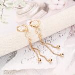 18K Gold Plated CZ Tassel Earrings – Minimalist Luxury - Image 2