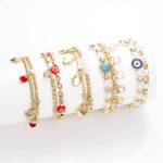 14K Gold Plated Women’s Lucky Adjustable Charm Bracelet – Stretch Beaded Fashion Bracelet - Image 2