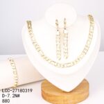 Oro Laminado 14K Cuban Necklace Set – 3PCS Minimalist Luxury