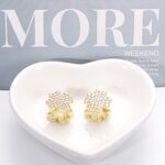 14K Gold Plated Zirconia Iced Out Hoops Earrings – Elegant Huggies for Women - Image 5