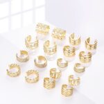 14K Gold Plated CZ Clip-On Earrings for Women - Image 2