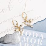 14K Gold Plated Hummingbird Drop Earrings with Colored Zircon - Image 6