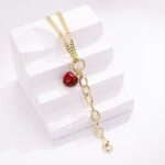 14K Gold Plated Cherry Charm Bracelet for Women - Image 4