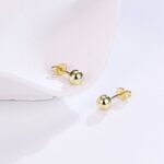 14K Gold Plated Round Stud Earrings – Minimalist Shine