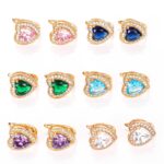 Heart Cut Diamond Huggie Earrings – 18K Gold Plated