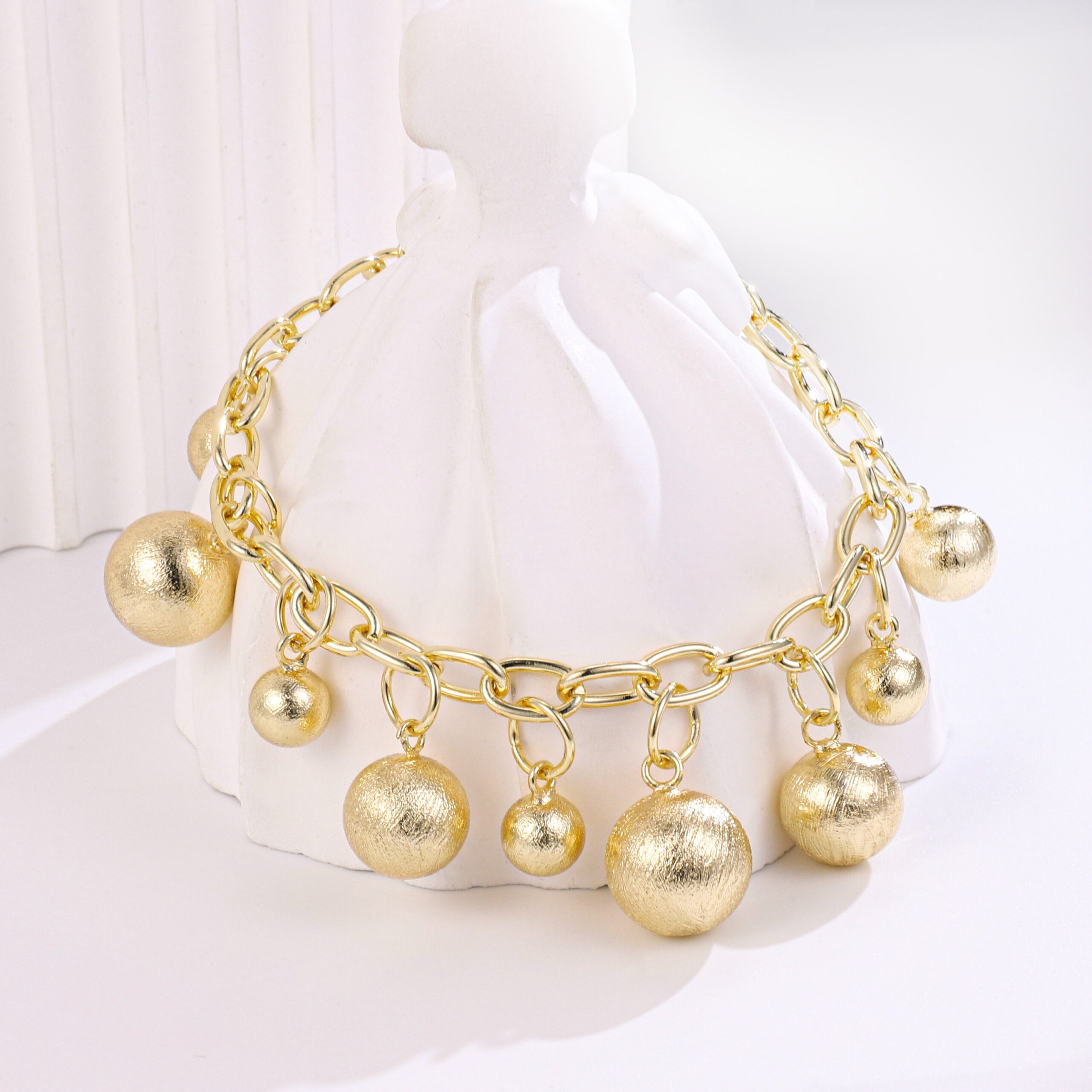 Ha1c45009cc4c456fb045b97a37b5a74 Chunky Adjustable Ball Bracelet - Image 1
