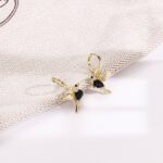 14K Gold Plated Bird Drop Earrings with Zircon - Image 4