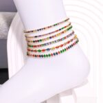 14K Gold Plated Zircon Tennis Anklet for Women