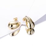 14K Gold Plated Zircon Stud Earrings - Image 4