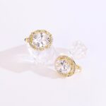 14K Gold Plated Chunky Zircon Huggie Earrings for Women - Image 4