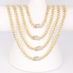 14K Gold Filled Zircon Cuban Link Necklace - Image 6
