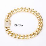 14k Gold Plated Oro Cuban Chain Necklace Bracelet – Modern Hiphop Zircon Link - Image 2