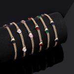 14K Oro Laminado Heart Bracelet with Cubic Zirconia