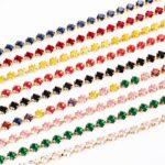 18k Gold Plated Tennis Bracelet Gift Princess Cut Red Green Blue Black Color Small Zircon Pulsera - Image 3