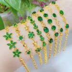 24K Gold Plated Emerald CZ Bracelet – Luxury Women’s Bracelet - Image 3