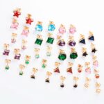 Gold Plated CZ Stud Earrings for Women - Image 4