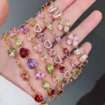 Gold Plated Zircon Heart Clover Bracelet for Women - Image 6