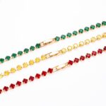 18k Gold Plated Tennis Bracelet Gift Princess Cut Red Green Blue Black Color Small Zircon Pulsera - Image 6