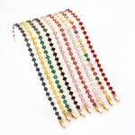 18k Gold Plated Tennis Bracelet Gift Princess Cut Red Green Blue Black Color Small Zircon Pulsera - Image 4