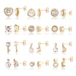 14K Gold Plated Twisted Hoop Earrings – Lightweight Chunky Stud for Women - Image 2