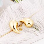 14K Gold Pearl Hoop Earrings