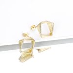 14K Gold Pearl Hoop Earrings - Image 4