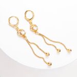 18K Gold Plated CZ Tassel Earrings – Minimalist Luxury - Image 4