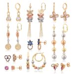 18K Tricolor Dangle Earrings – Minimalist Luxury