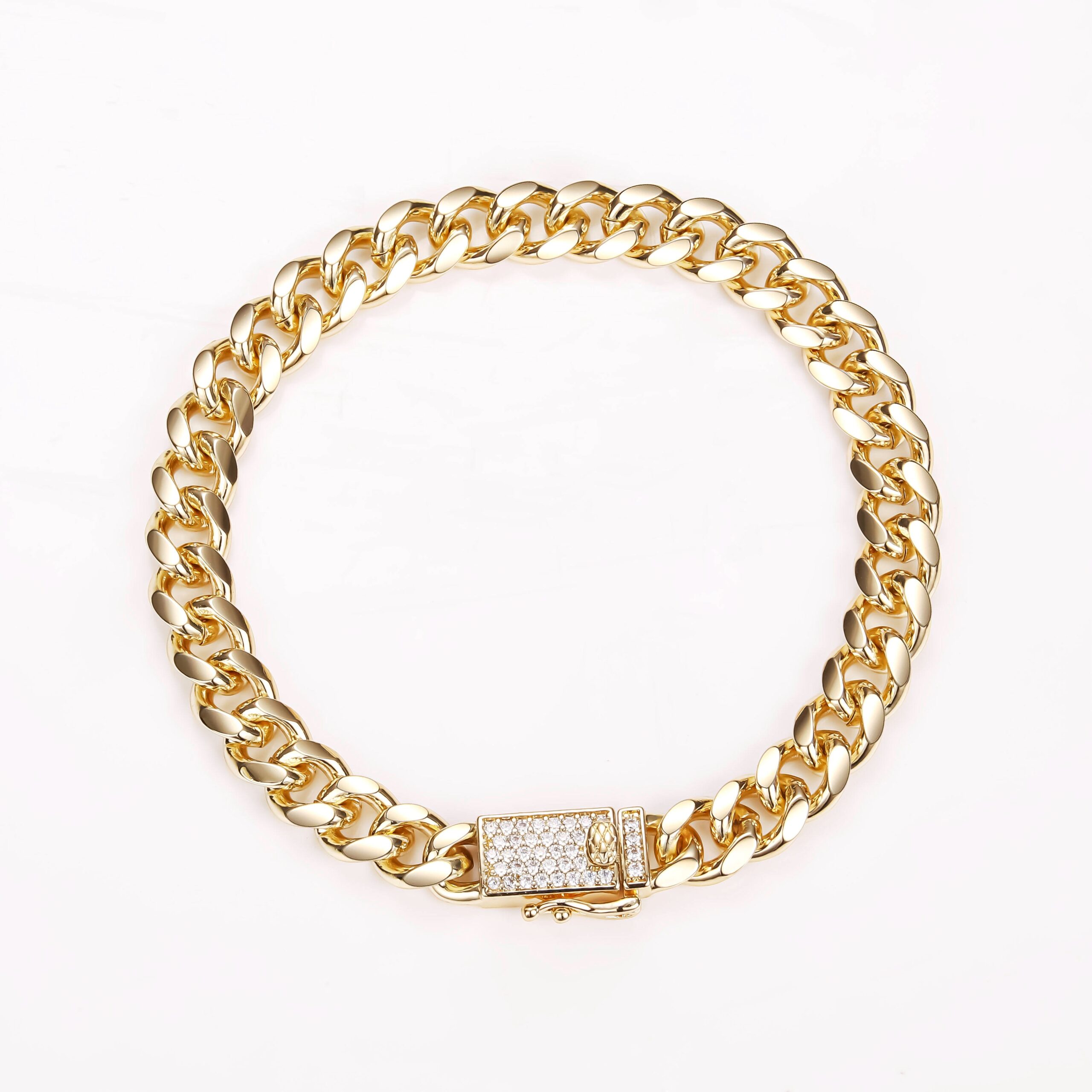 Hd770438e542c45e29a5d2afc99fa061 14K Gold Plated Cuban Link Bracelet – Modern Zirconia Shine - Image 1