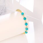 14K Gold Turquoise Bead Bracelet – Minimalist Luxury - Image 5