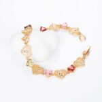 18k Gold Virgin Mary Bracelet with Multicolor Zirconia - Image 3