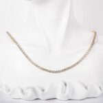 Brass Cuban Tennis Necklace 14K Gold Plated Zircon - Image 6