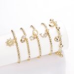14K Gold Plated Women’s Lucky Adjustable Charm Bracelet – Stretch Beaded Fashion Bracelet - Image 6