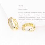 14K Gold Huggie Earrings with Cubic Zirconia - Image 6